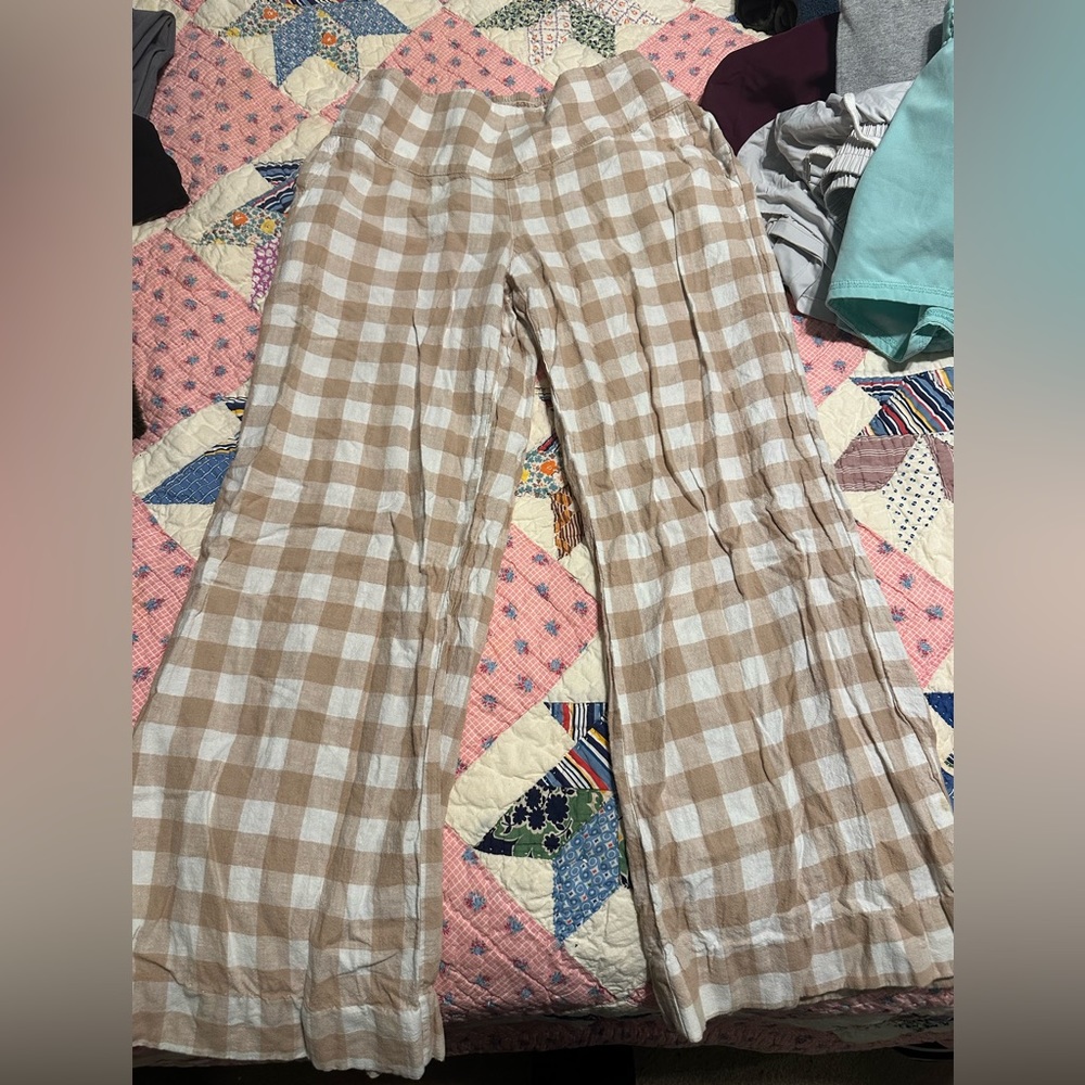 Cato Checkered Beige Boot Cut pants